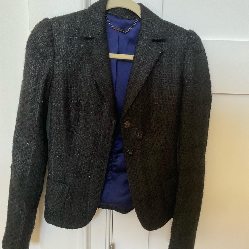 Elie Tahari tweed blazer black